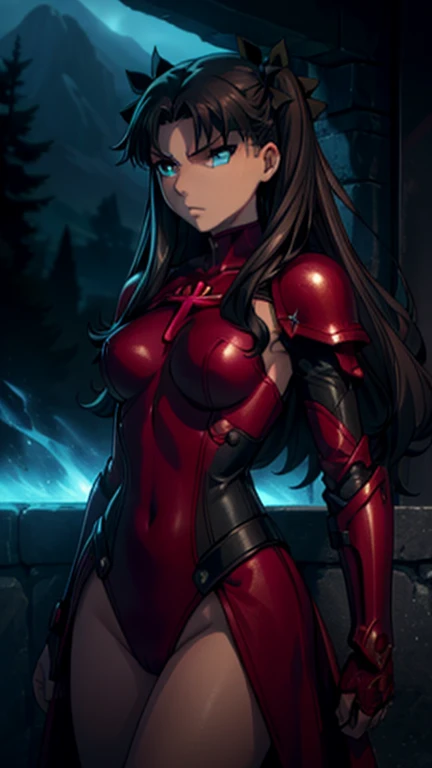 ((tohsaka_rin_fatestaynightufotable, anime_style)), grand mage armour, skimpy leotard armour, jewels and magic, action pose, posing, seductive, 4k, highres, masterpiece, HDR, UHD, sharp focus, highly detailed armour, (a beautiful detailed anime girl with long red hair in a seductive action pose, wearing a grand mage armour with a leotard-style armour design, jewels and magic effects, 4k, highres, masterpiece, HDR, UHD, sharp focus, highly detailed armour, photorealistic, cinematic lighting)
