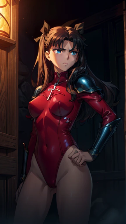 ((tohsaka_rin_fatestaynightufotable, anime_style)), grand mage armour, skimpy leotard armour, jewels and magic, action pose, posing, seductive, 4k, highres, masterpiece, HDR, UHD, sharp focus, highly detailed armour, (a beautiful detailed anime girl with long red hair in a seductive action pose, wearing a grand mage armour with a leotard-style armour design, jewels and magic effects, 4k, highres, masterpiece, HDR, UHD, sharp focus, highly detailed armour, photorealistic, cinematic lighting) 