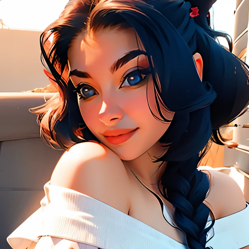 Best quality, masterpiece, ultra high res, (photorealistic:1.4), raw photo, 1girl, off shoulder