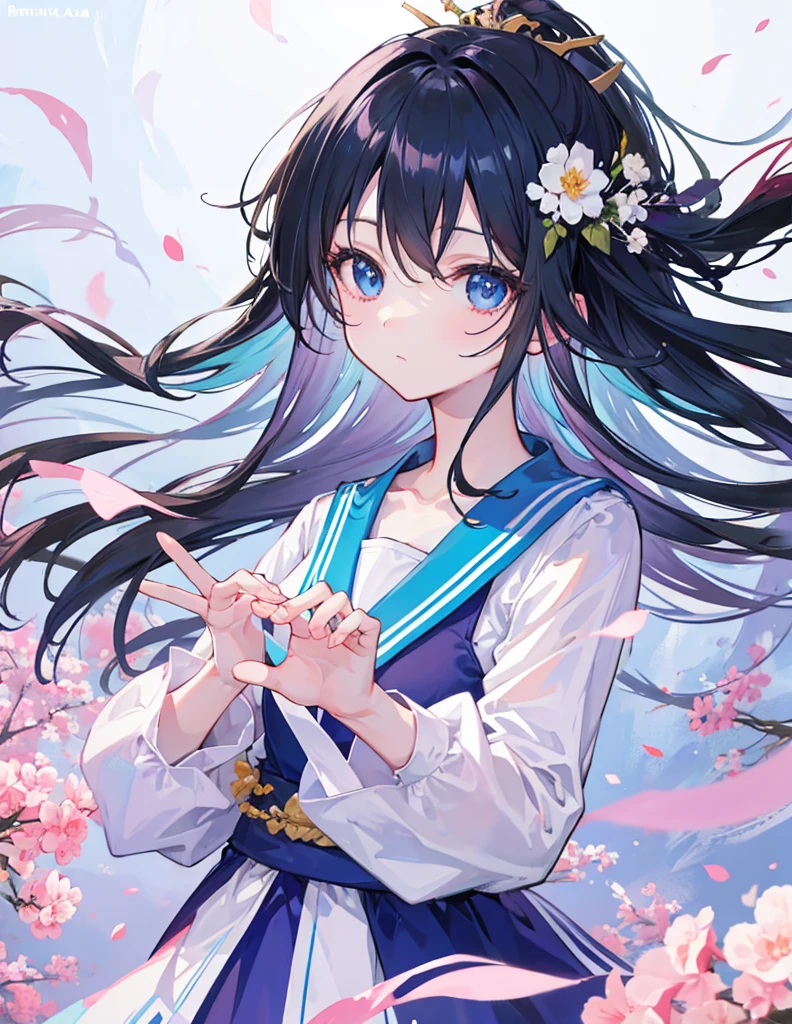 One hand is out in front of you、Floating in the air、girl