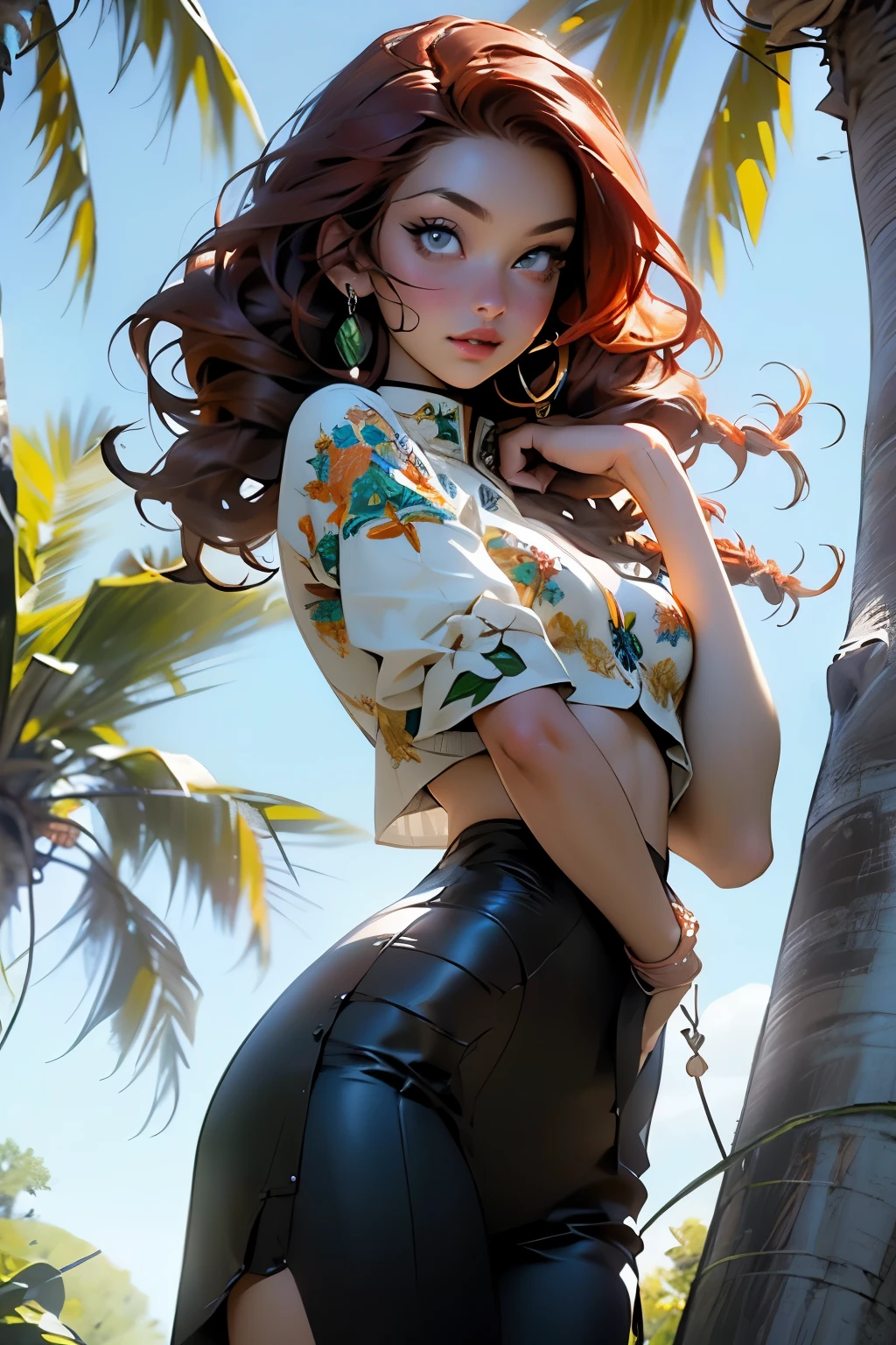 cute oppai,steampunk (((little ,oppai body,little, chibi))),(((20 years old))),((anime girl with extremely cute and beautiful red hair)),
(((Giant Breasted Girl))),((((long auburn hair in braids:1.35,absurdly long red hair,red braids,colored inner hair,ear breathing)))),((green_eyes:1.3))),intricate eyes,beautiful detailed eyes,symmetrical eyes,big eyes:1.5,(((lustrous skin:1.5,bright skin: 1.5,skin tanned,shiny skin,very shiny skin,shiny body,plastic glitter skin,exaggerated shiny skin,illuminated skin))),(detailed body, (detailed face)),
cute,slutty,erotic,daring,(nsfw),
((:1.5)),revealing clothing,show skin,(white crop top:1.2), black and blue leather, tattoo,(steampunk outfit,steampunk clothes),(((intricate outfit,intricate clothes,embroidered outfit,ornate outfit,embroidered clothes,ornate clothes))),
(dynamic pose:1.0),embarrassed,(centered,scale to fit dimensions,Rule of thirds),
((world tree,tree houses)),scenery:1.25,((intricate scenery)),((world tree background,tree houses background)),(natural magic,mystical powers),
(Glossy winter ornaments),highres,sharp focus,(ultra detailed,extremely detailed),(photorealistic artwork:1.37),(extremely detailed CG unity 8k wallpaper),(((vibrant colors,vibrant theme))),(intricate),(masterpiece),(best quality),artistic photography,(photography taken by sldr),(intricate background),perfect rendered face,perfect face details,realistic face,photo realistic,((intricate detail)),(((realism))),