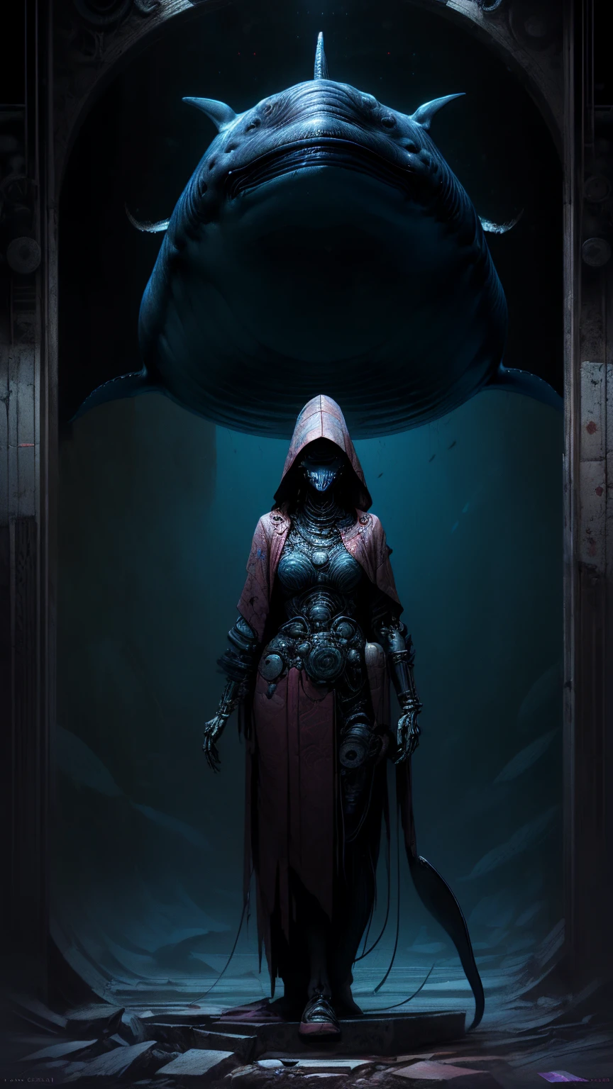 ((full body full length portrait detailed face symmetrical mechanical whale:1.5)), Intricately detailed to scale Hyper realist cinematic lighting digital art Concept art style mdjrny-v4, (Best Quality, 4k, 8k, High resolution, masterpiece:1.2), ultra detailed, sharp focus,(realist,photorealist,photo-realist:1.37),Very detailed face,extremely detailed facial features,Hyper realist skin texture,Extremely fine detail,intricate details, detailed eyes,intricate facial anatomy,intense lighting, dramatic lighting, changing lighting, cinematic lighting, chiaroscuro lighting, dramatic shadows, dramatic moments, vivid colors, intense colours, Deep contrast, cinematic depth of field, cinematographic composition, cinematic camera angle, anatomically perfect:1.5