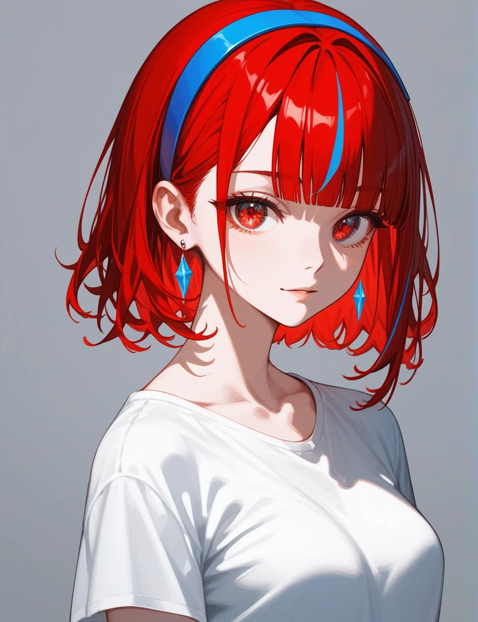 ((Highest quality)), ((masterpiece)), (detailed), Perfect Face, Perfect Arms, Perfect hands, Perfect Fingers, anime, Ultra-fine illustration, ((1 person)), girl, Street fashion, {Red Hair Bob Cut}, bangs, Rebellious period, Cowboy Shot, (Art Decom background:1.3), (Graffiti spray:1.3),