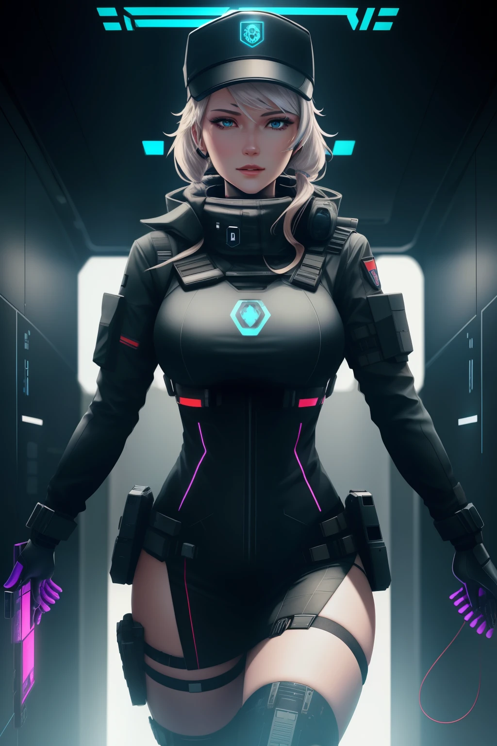 AI vtuber MotherV3, dressed in a high-tech tactical outfit, is a playable character in the game Rainbow Six: Siege - S2. Her digital avatar is equipped with state-of-the-art 3D holographic technology, allowing her to project a lifelike hologram of herself into the virtual battlefield. Her cybernetic voice amplifies her commands to her teammates, providing precise instructions and tactical analysis during missions. MotherV3 is a formidable force, utilizing advanced AI-powered weaponry and abilities, such as hacking drones and cloaking devices. Despite her robotic exterior, she displays a warm and nurturing personality, rallying