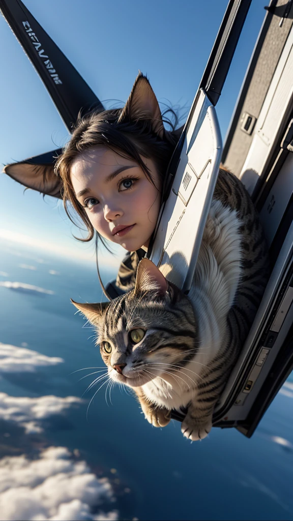 pilot cat, flying a fighter