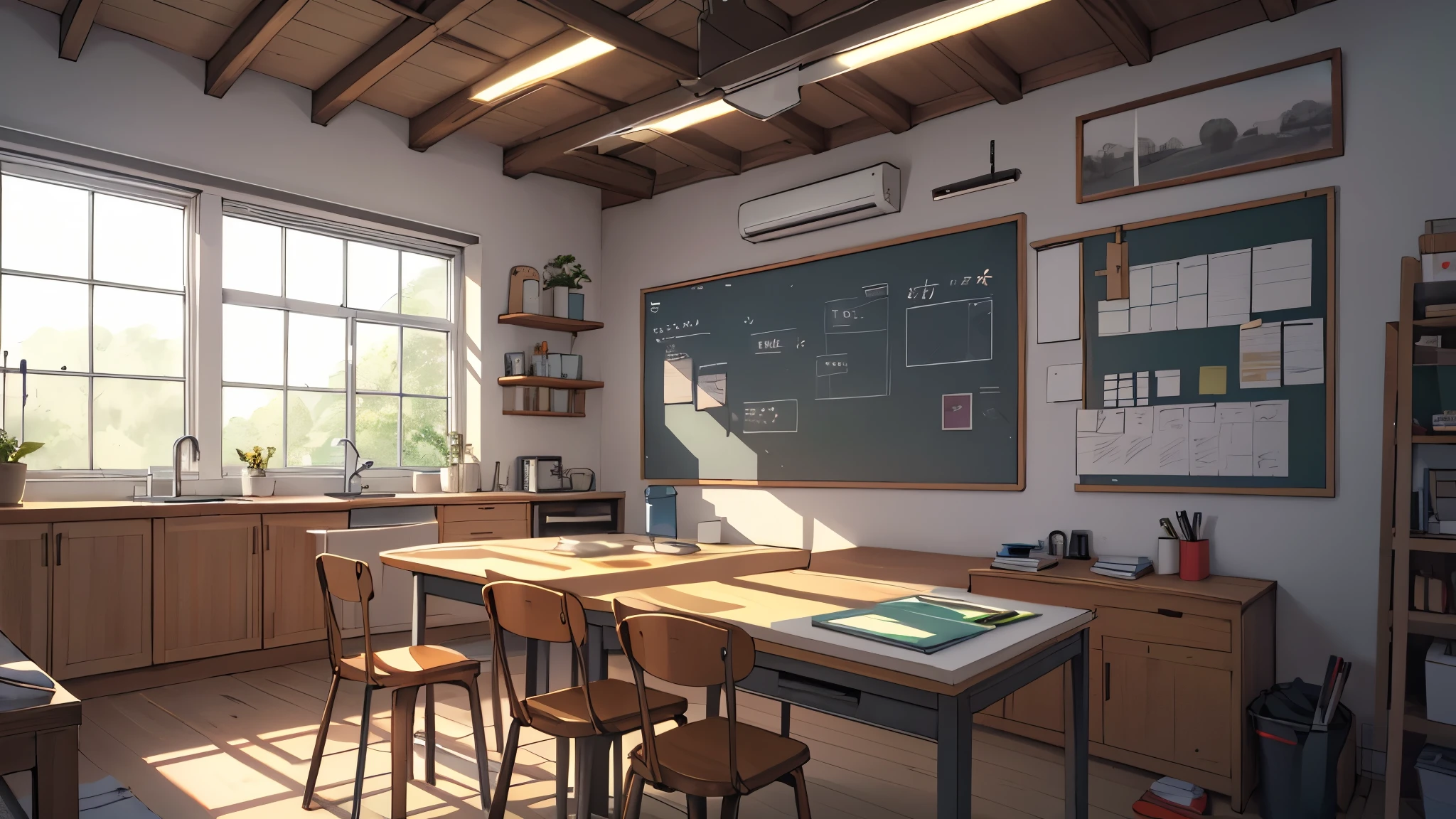 High level of image quality、Bright，clean，Warmth，A drawing board，Press the fingerprint，cartoon，Empty scene