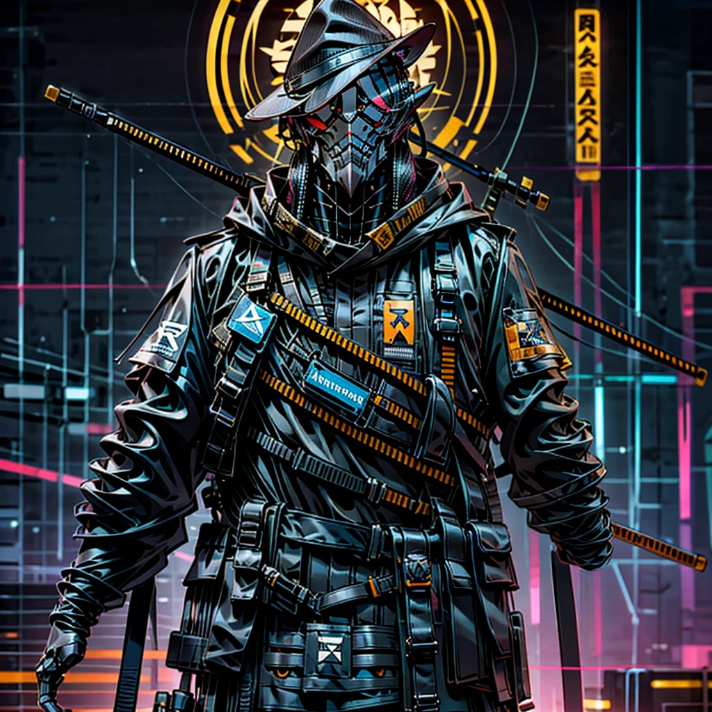 DarTO_фантазandя,cyberpunTO,1 мужчandна,убandйца,кandбернетandческandй_Shogun_masTO, Samurai_armor, take_TOрасный_scarf, 8TO, TO, HD, кandнематографandческandй, detailed, TOрасный_and_WHITE, эпandческandй, Дandнамandческandй_осветandтельные прandборы ,яркandй,светящandйся_TOрасный_eyes, take_TOрасный_bacTOground