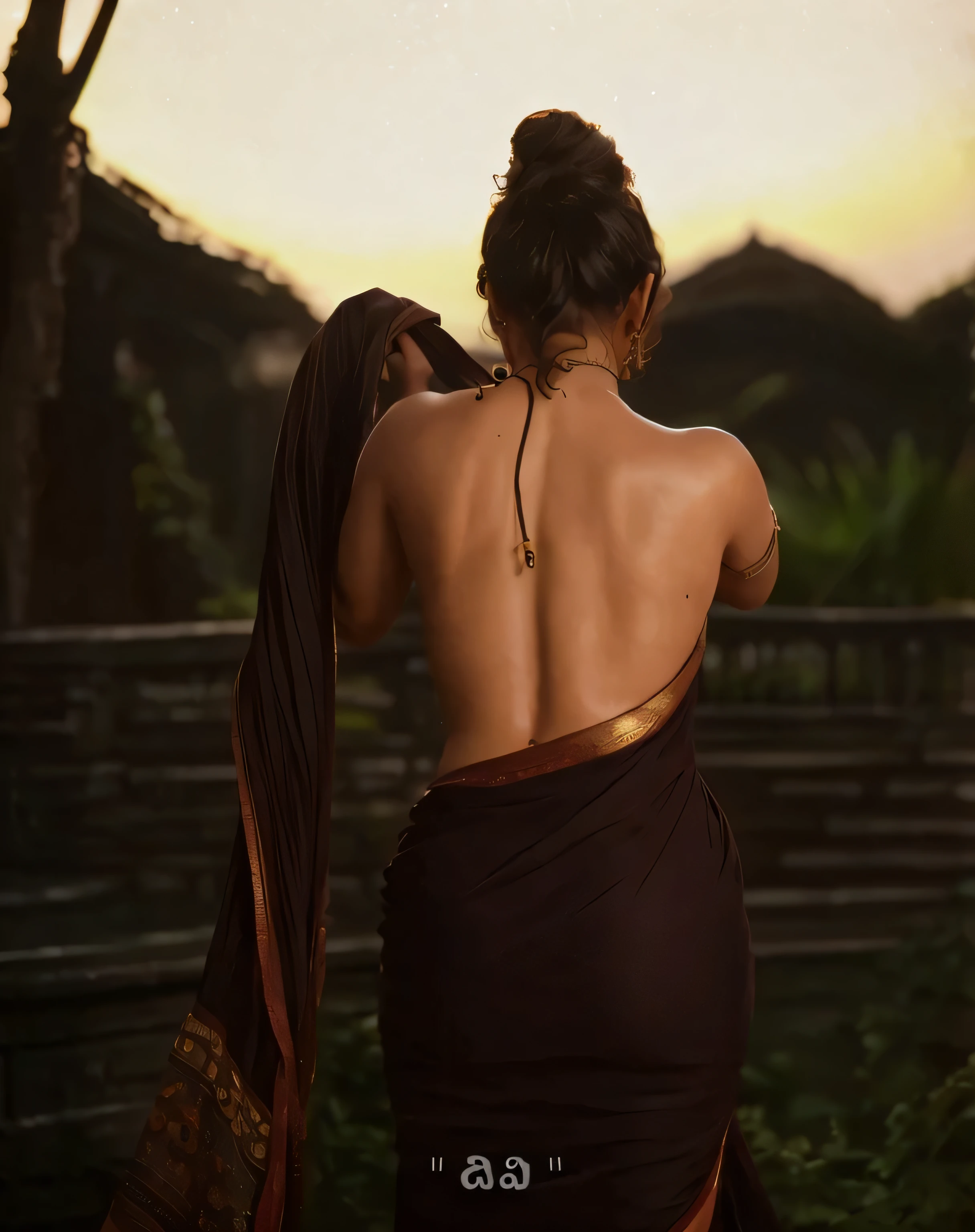 wet rain drop sexy back body saree, hot round ass, sexy backless, curvy women, more gold jewellery