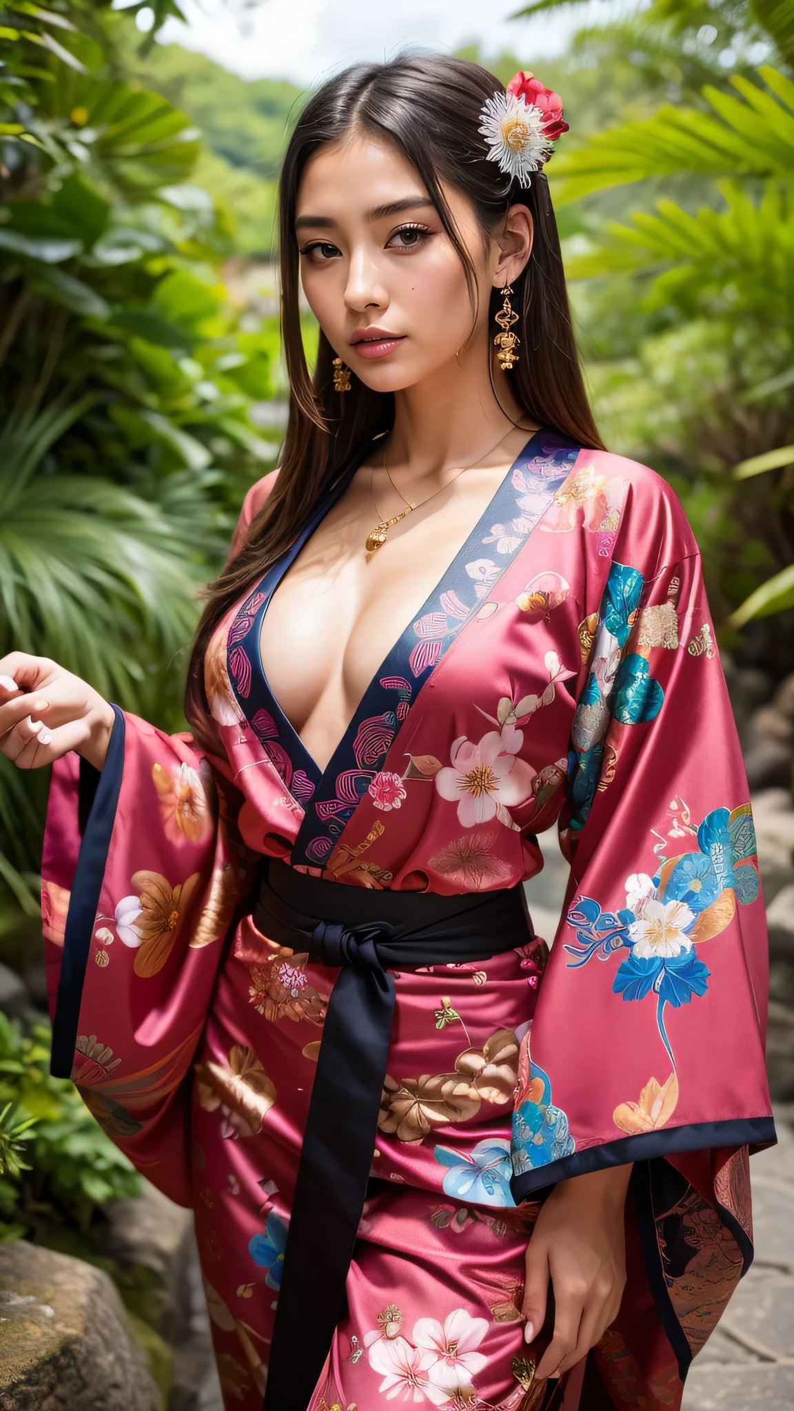 absurdres, foto RAW, mais alta qualidade, (obra-prima: 1.3), foto de cor RAW de alto detalhe, foto profissional, unidade de papel de parede CG 8k extremamente detalhada, foto-realista, realista, foto RAW, obra-prima, melhor qualidade, highres, illustration,
1girl, 16 ANOS, alta, rabo de cavalo, cabelo loiro, medium length, pernas finas, rosto lindo perfeito realista, belos olhos castanhos detalhados, pele clara, textura de pele detalhada, seios planos, bunda pequena, corpo bonito. (kimono ninja vermelho, hakama vermelho, design detalhado) In a wooden dojo com espadas, spears and sticks in the background.
