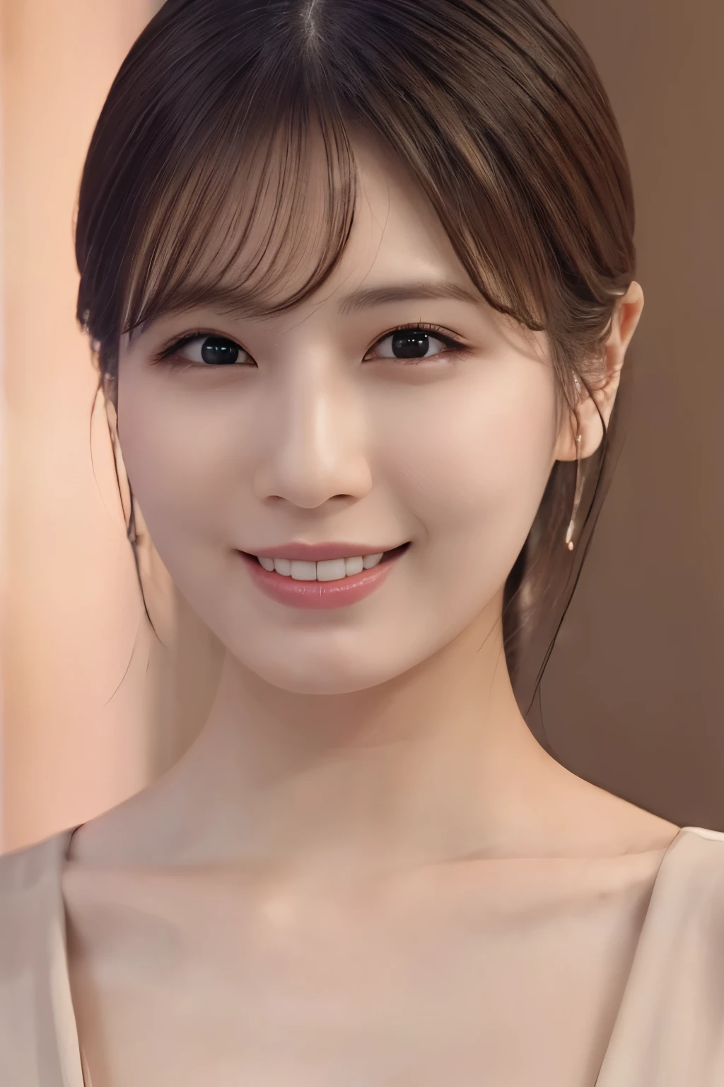 One Girl, (Elegant summer outfits:1.2), (Beautiful Japanese idol portrait photos),
(Simple background in light colors:1.3),
(RAW Photos, Highest quality), (Realistic, photo-Realistic:1.4), masterpiece, 8K Portrait,
Very delicate and beautiful, Very detailed, 2k wallpaper, wonderful, In detail, Very detailed CG unity 8k wallpaper, 
Very detailed, High resolution, 
Soft Light, Beautiful detailed girl, Very detailed eyes and face, Beautiful and sophisticated nose, Beautiful attention to detail,
Cinema Lighting, Perfect Anatomy, 
Slender body, Small breasts, Medium Hair, Bokeh, Dynamic Angle, (Elegant and sophisticated atmosphere), smile