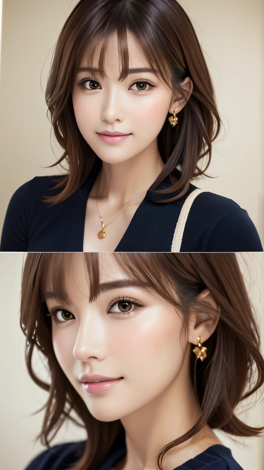 (Representative works:1.3)、(8k、Realistic、RAW Photos、Best image quality:1.4)、(30 year old mature woman)、Small face、Beautiful Face、(Realistic Face)、No makeup、Natural Makeup、light makeup、 (Dark brown hair)、Beautiful hairstyle、Realistic eyes、Beautiful details、 (Realisticな肌)、Beautiful Skin、 (Casual Fashion)、 Confused、 charm、超High resolution、Ultra-realistic、 High resolution、Golden Ratio
