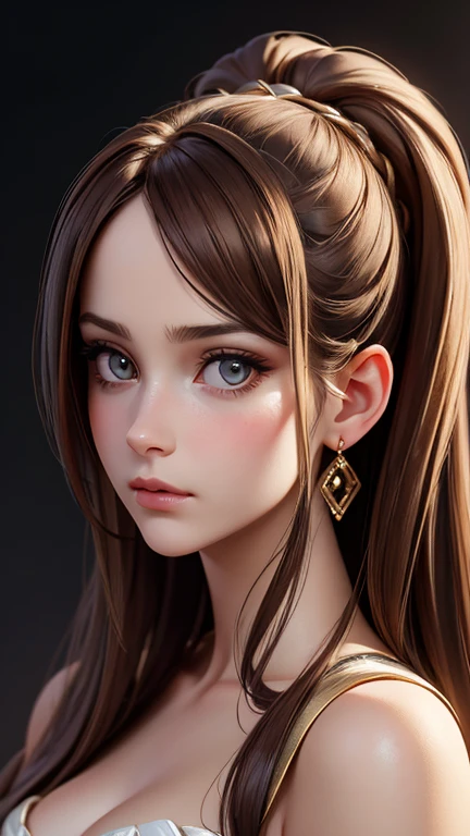 a highly detailed portrait of a beautiful woman, elegant historical dress, intricately detailed facial features, expressive eyes, lush hair, dramatic lighting, cinematic composition, classical renaissance style, muted color palette, masterpiece, ultra-detailed, 8k, photorealistic