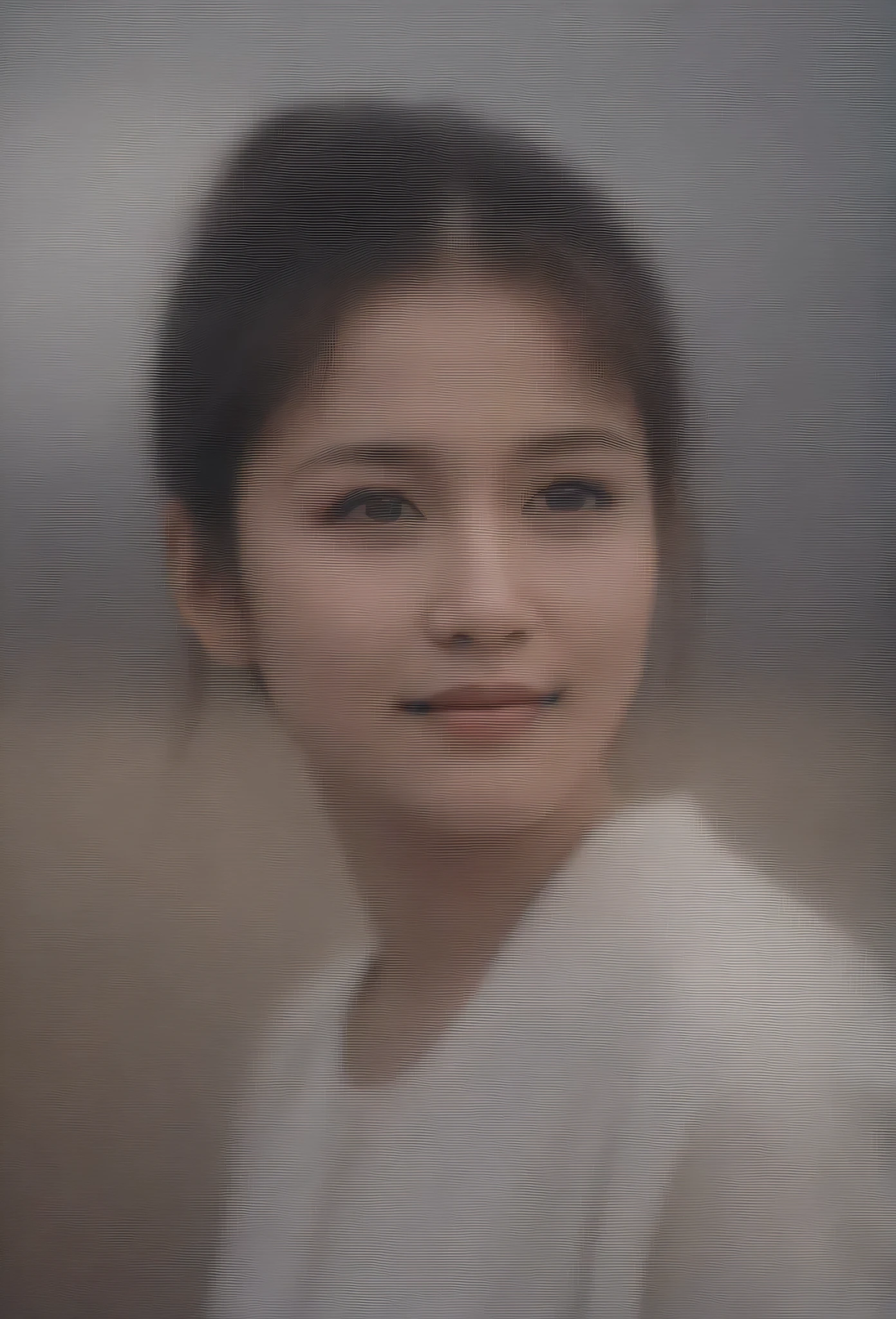in the middle of nowhere, she she appeared out of orange steam and clouds, a beautiful girl with brown eyes. her face with a cute smile and little dimples, Ponytail, Masterpiece, Super Detailed, Cinematic Lighting, 35mm,