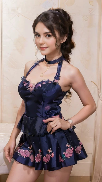 Beautiful, cute baby Face, 17 Years old russian lolita Girl, blue eyes, high ponytail hair, black hair, hair ornaments, wearing sexy pink mini kebaya dress, micro skirt, Rounded medium Breast, cleavage cutout, slightly Chubby , luxury necklace, White Skin, Smiling, bedroom Background, full body portrait, high heels, Perfect Potrait, Bokeh Effect, Look at Viewer, Armpit, Perfect Eye, Perfect Hand, Perfect Finger, Bracelet, Ring, ((adorable:1.2)), ((masterpiece:1.1)), ((bokeh:1.2)), two 18 year old tween girls trying on cute clothes, two close friends, colored hair, collar, skinny body, detailed pupils, beautiful face, perfect faces like young asian models, tattoo, touching each other, back straps, innocent expression, enticing, full body showing legs, garter with stockings, good lighting, high heels, cute glasses, kawai cosplay girls, strapped colored dresses with cutouts slits, bright playful, thin model, cute young teen girls