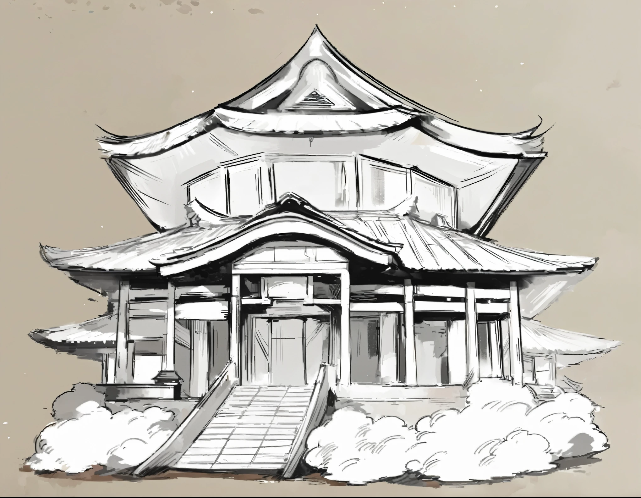 Need to create concept art for MMORPG, centered on a Japanese setting. digital painting