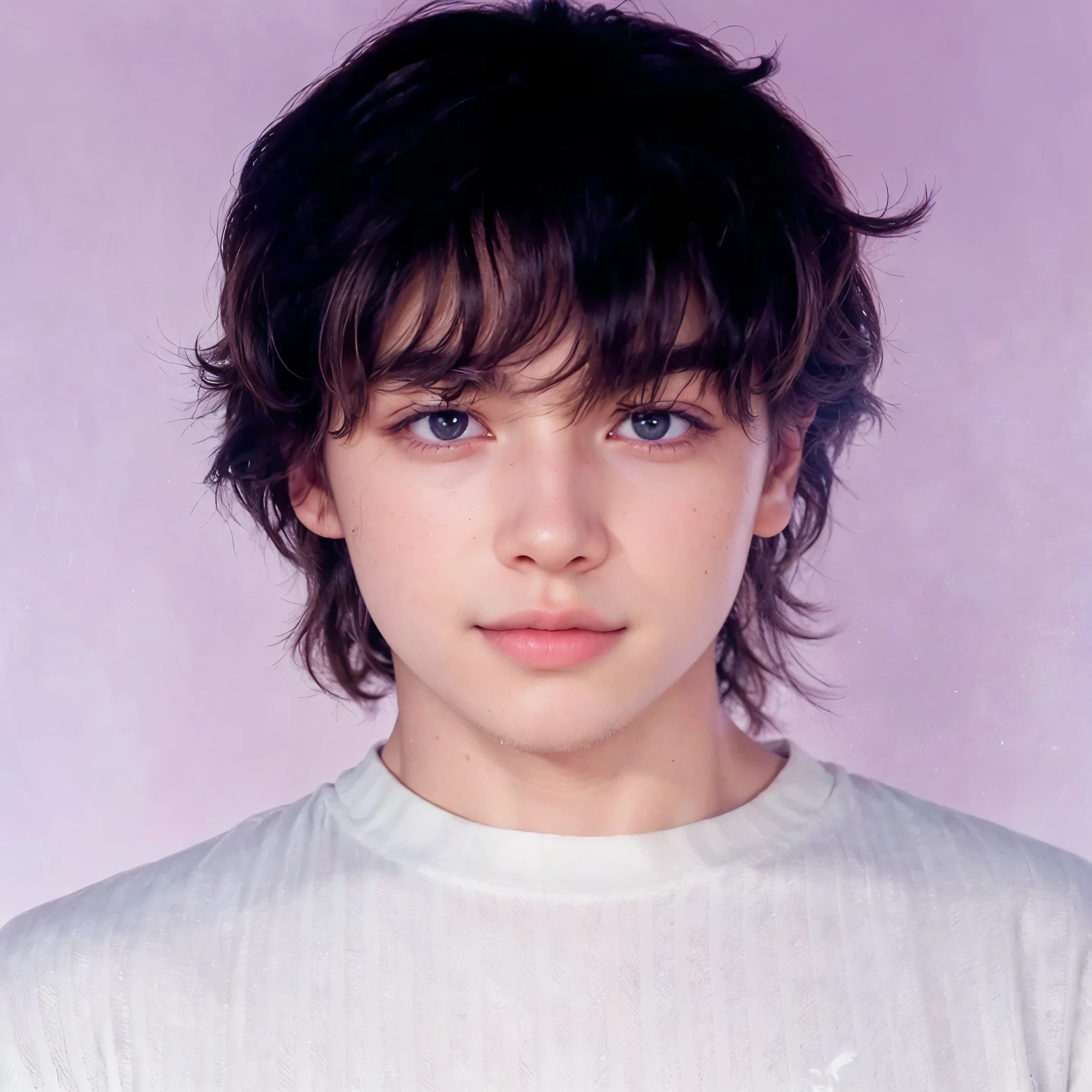 a cute young boy, beautiful detailed eyes, beautiful detailed lips, extremely detailed face, longeyelashes, cute smile, messy brown hair, wearing a t-shirt, outdoor forest background, sunlight filtering through trees, (best quality,4k,8k,highres,masterpiece:1.2),ultra-detailed,(realistic,photorealistic,photo-realistic:1.37),vibrant colors, natural lighting