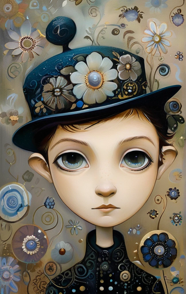 masterpiece,best quality,illustration,style of Jeremiah Ketner, portrait of man,grayscale