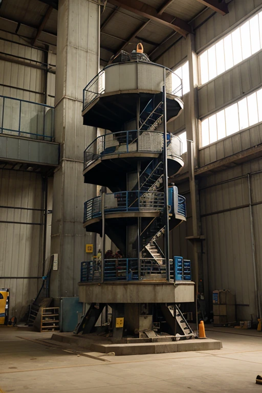 Conveyor tower for grinding