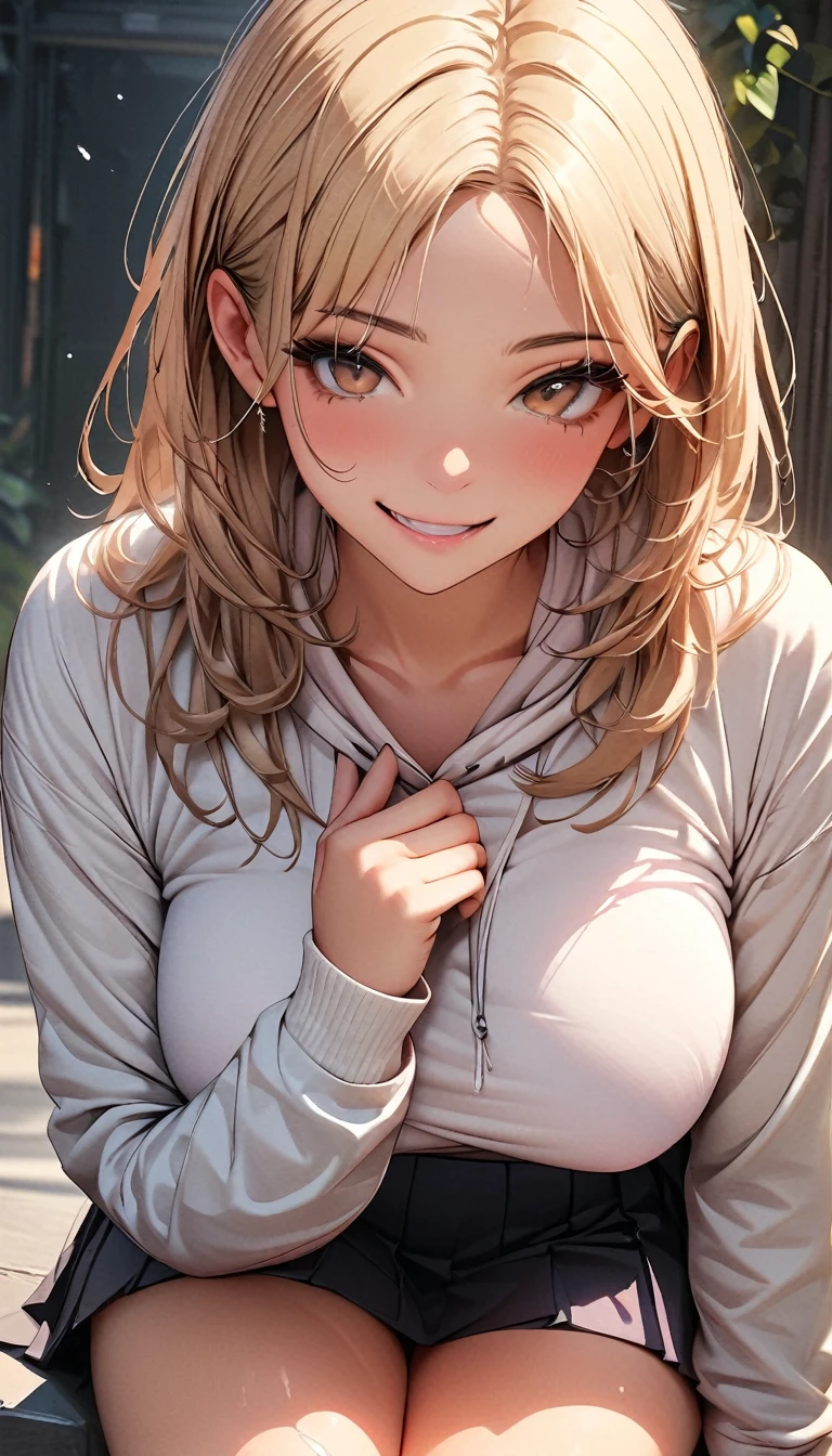 (Highest quality、masterpiece、High resolution、detailed), (Realistic skin texture:1.3), (detailedな目、Beautiful Face), 1 female, Delicate face, cute, She is wearing a low-neck short-sleeved T-shirt and a black bra, Playful, Ultra HD, masterpiece, Highest quality, Super Detail, Accurate, , rtrophto1