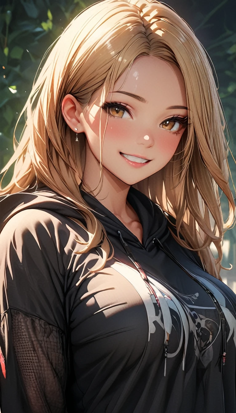 (Highest quality、masterpiece、High resolution、detailed), (Realistic skin texture:1.3), (detailedな目、Beautiful Face), 1 female,  Delicate face, cute, One Girl, alone,  Wicked Smile,hoodie, Pleated skirt, ＪＫ,Large Breasts、Attractive breasts Ultra HD, masterpiece, Highest quality, Super Detail, Accurate, , rtrophto1