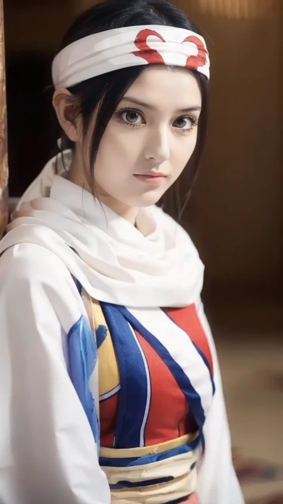 tanding alone kyoukai looking at viewer headband extremely beautiful girl posing perfect face detailed perfect body detailed beautiful art work full bod