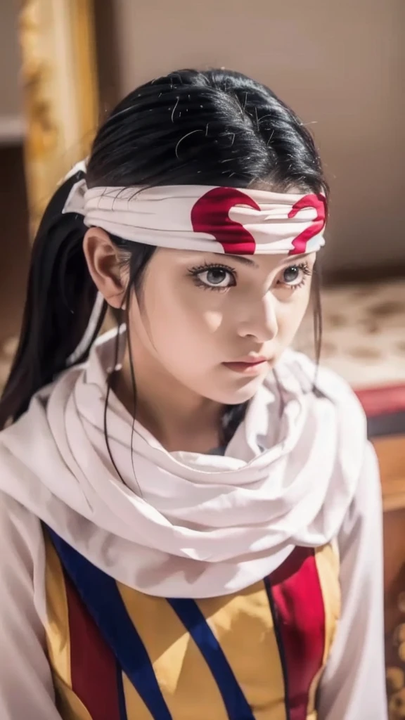 tanding alone kyoukai looking at viewer headband extremely beautiful girl posing perfect face detailed perfect body detailed beautiful art work full bod