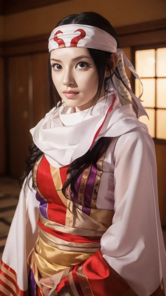 tanding alone kyoukai looking at viewer headband extremely beautiful girl posing perfect face detailed perfect body detailed beautiful art work full bod