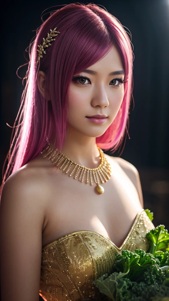 best qualityer, work of art, high resolution, 1 girl,chinese dress,hair ornament,necklase, jewerly,beautiful face,about_cos, Tyndall effect,photorrealistic, dark studio, rim lighting, two tone lighting,(highly detailed skin:1.2), 8k uhd, dslr, soft lighting, high qualiy, volumetric lighting, candid, fot, high resolution, 4K, 8k, bokeh, pink hair, Kale,