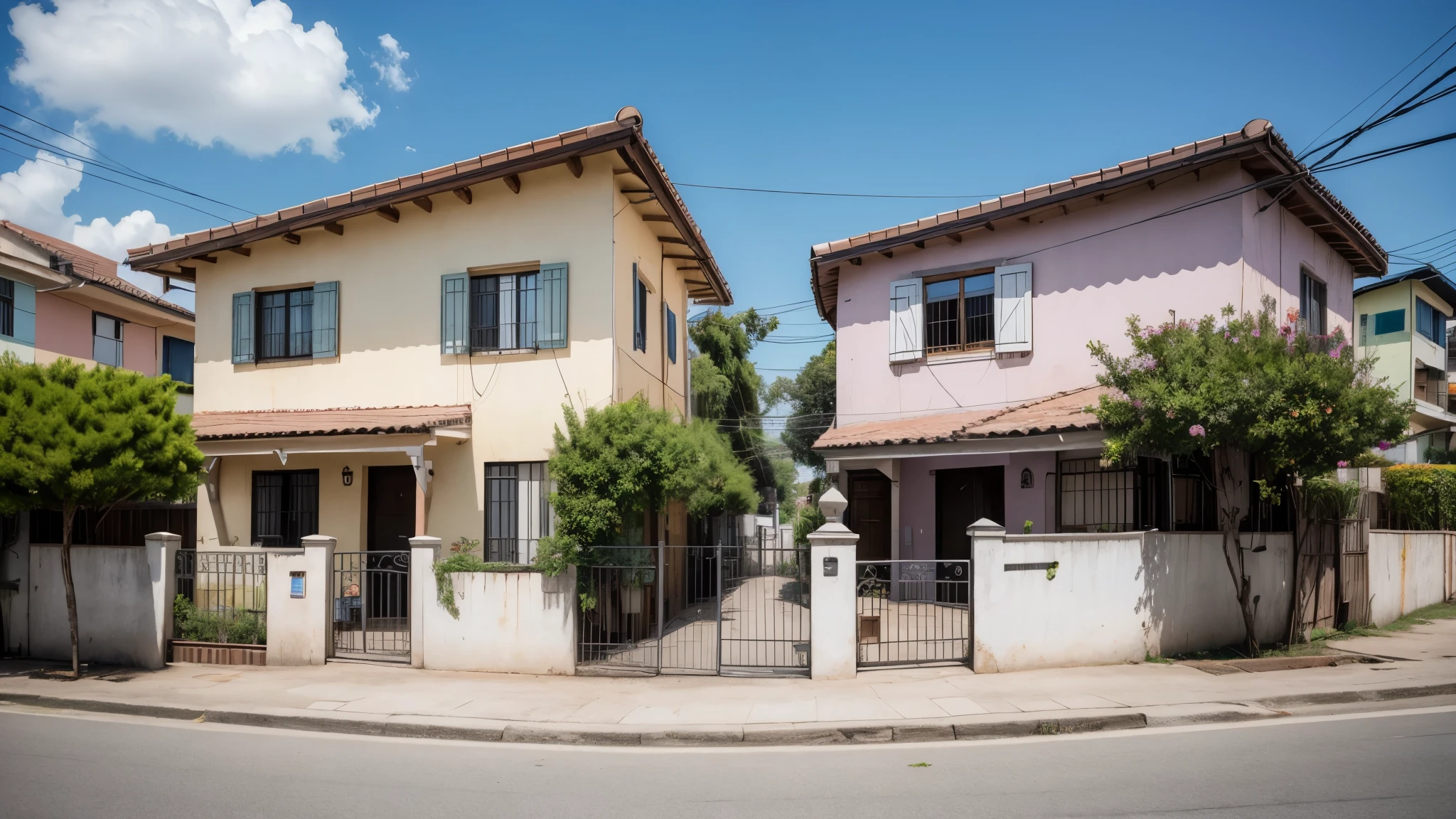 beautiful houses in a middle class neighborhood in Brazil