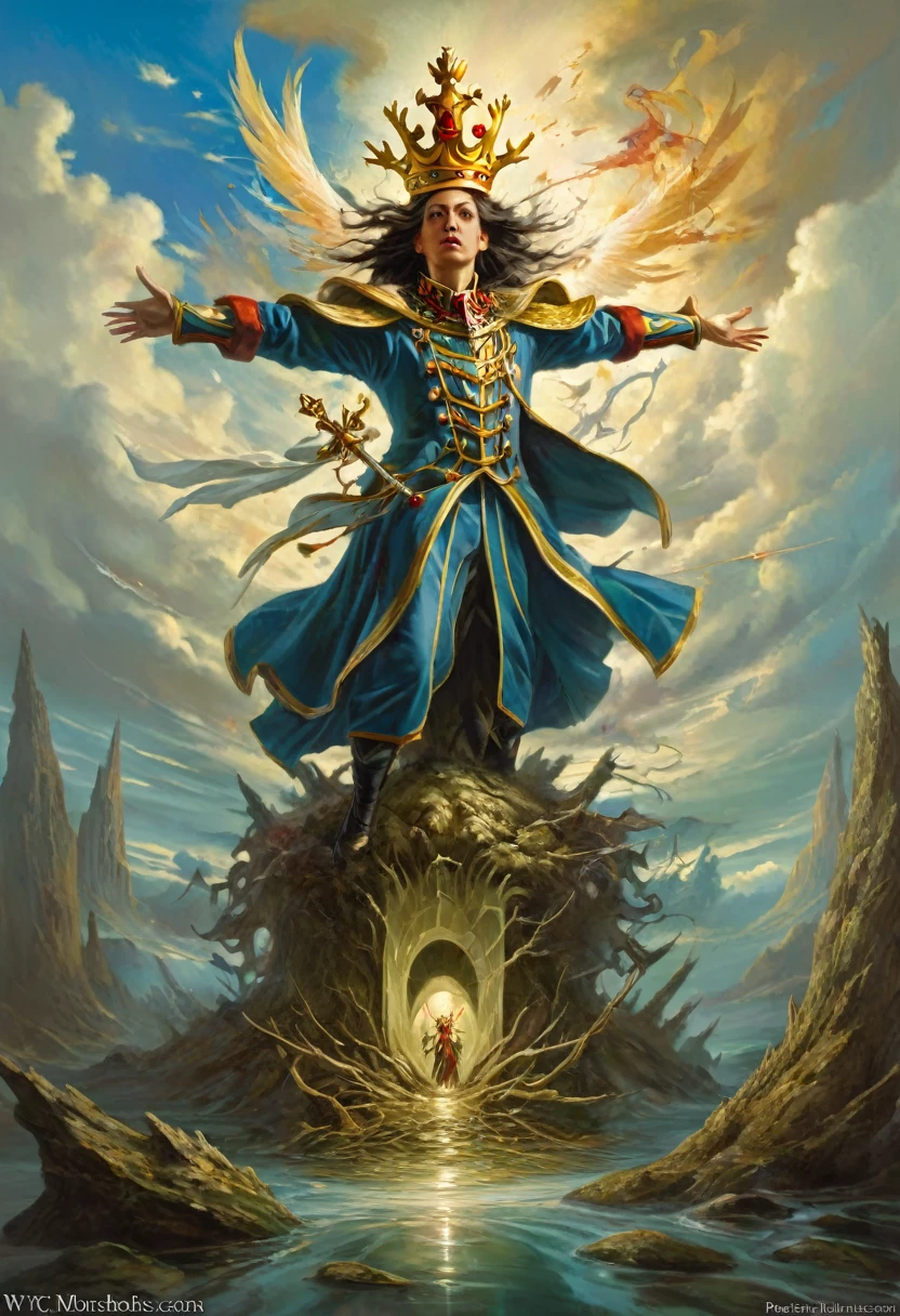 The English crown, Sick Obsession, Victory Over the Fallen Foe --w 1275 --h 1650, Abstract illusionism, peter mohrbacher