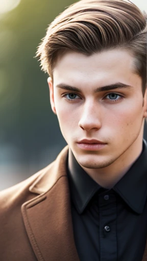 A Young English Russian man focus on face