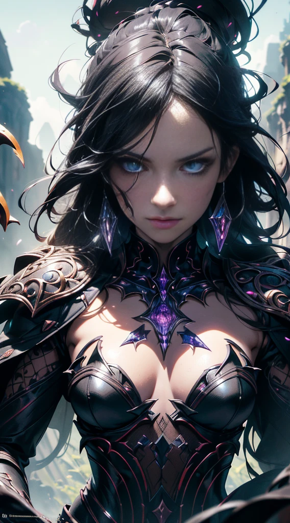 dnd character, Ominous figure in human form, Humanoid, Detailed features, Detailed facial features, small detailed, (full bodyesbian:1.2), (Colorful:1.3), (actionpose), 4K, Intricate, Masterpiece, Digital painting, Detailed, (Depth of field:1.2), Global illumination, (greg rutkovsky(Greg Rutkowski)and Roossils(Rossdraws)and WLOP's artwork)