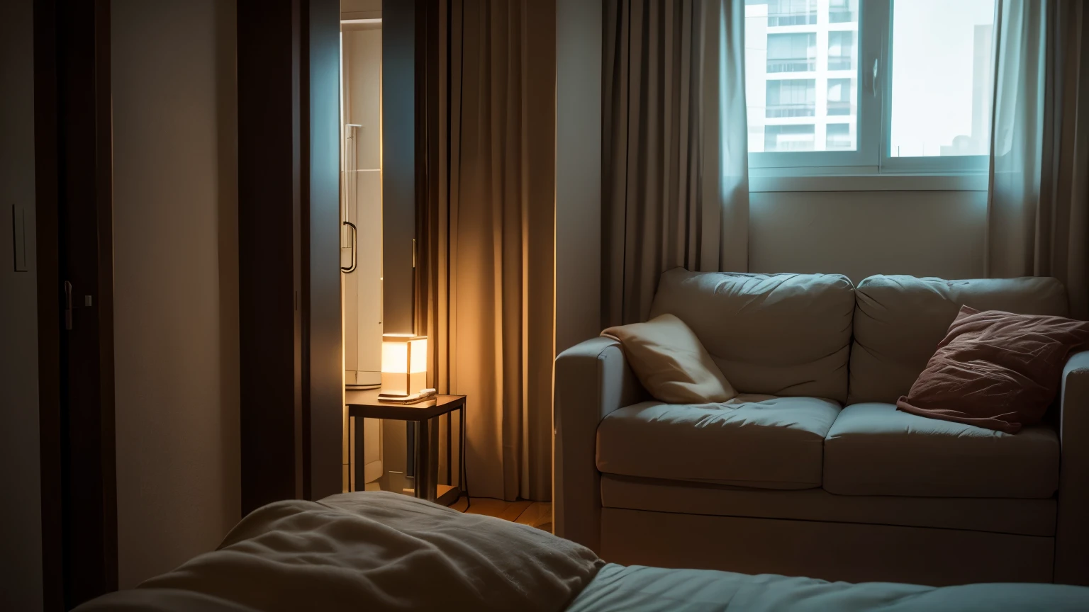 Apartment buildings. Cozy feeling. cinematic lighting