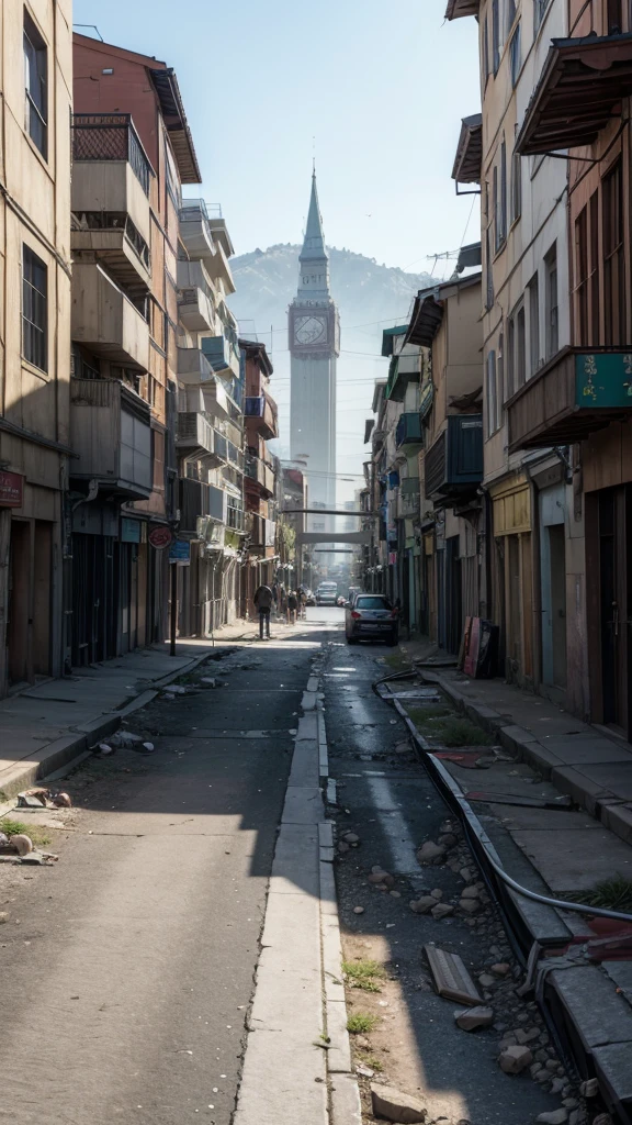 A city that suffered a scale 50 earthquake.0 with modified air