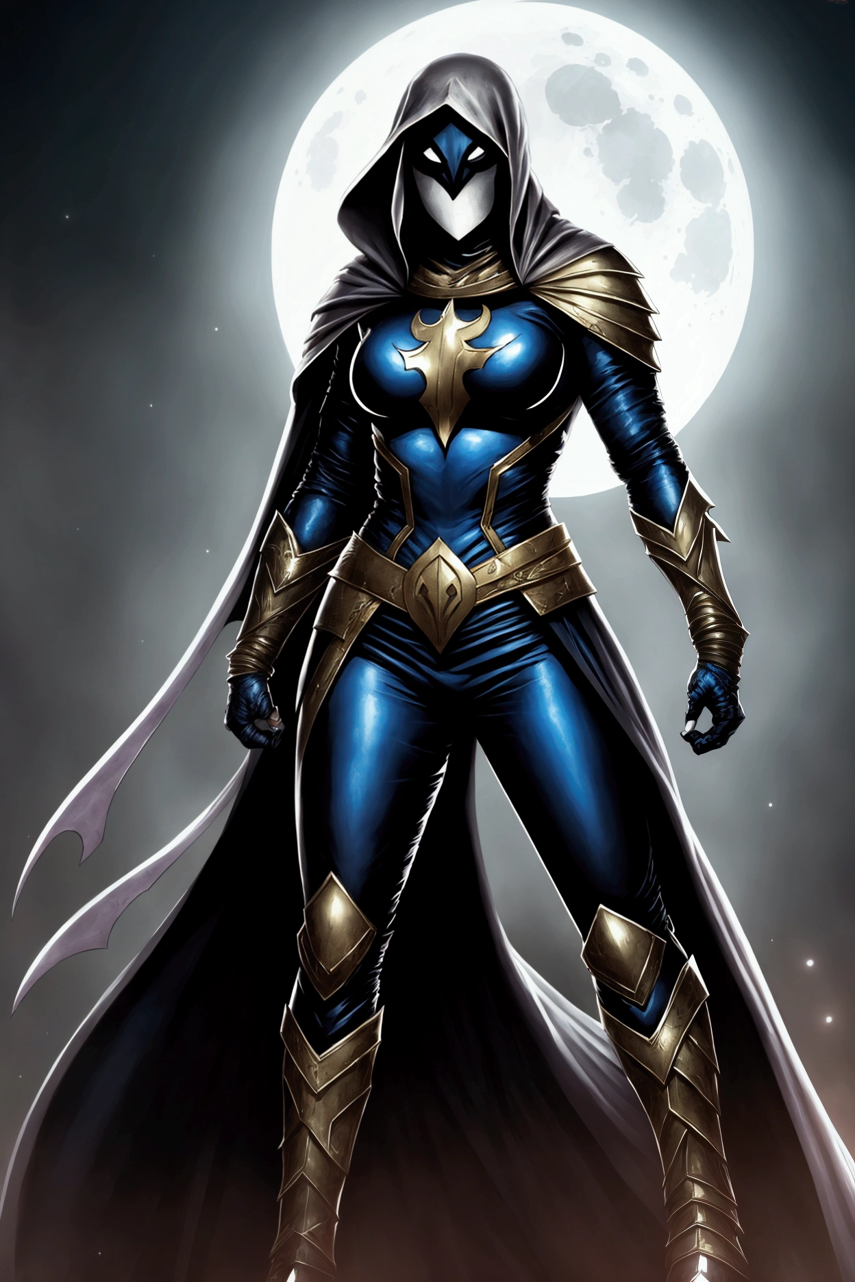 Female Moon Knight, (Marvel Comics) dark fantasy style art, epischer fantasy artstil HD, fantasy art, Dunkle fantasy art, epic fantasy digital art style, Dunkle fantasy artwork, 4K-fantasy art, dark fantasy digital art, Fantasy-Krieger, HD Fantasy Art, fantasy dark art, dark fantasy style