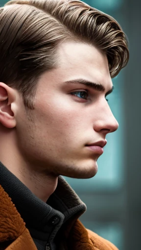 A young Russian man focus on face