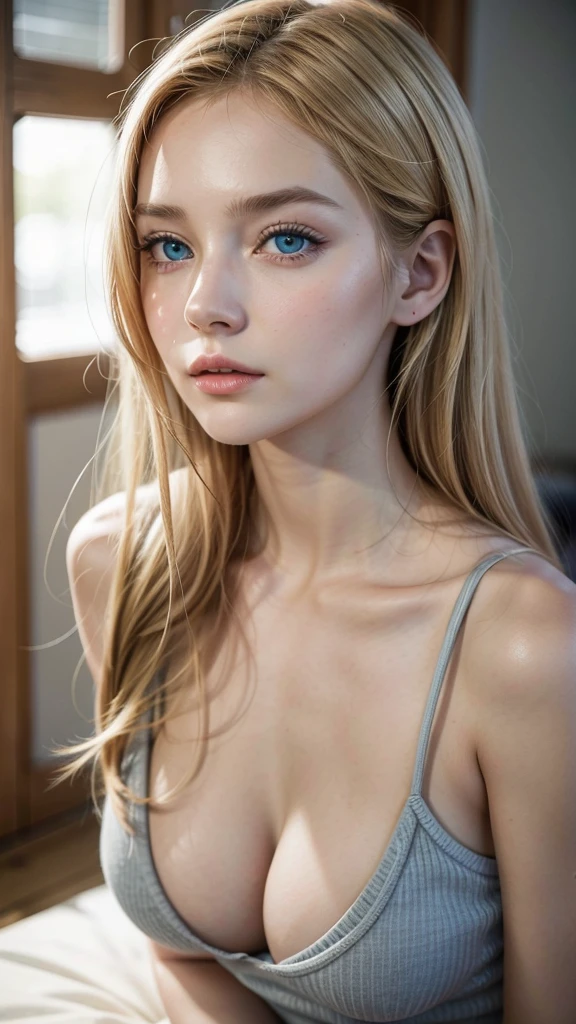 Create a female character who is a beautiful blonde woman with blue eyes. She must have a charming personality, with a combination of intelligence, charisma and sensitivity. Describe it in detail, including your fashion style, hobbies, and a brief life story that shows how she became the incredible person she is today.
