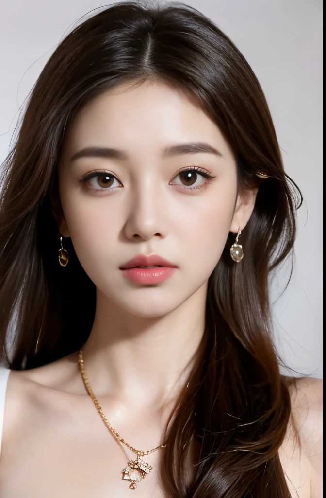 (masterpiece:1.3), (8 thousand, realistic, RAW photos, best quality: 1.4), (1 woman),(very sexy), (Beautiful makeover), (((유난히 아름다운 realistic 얼굴))), (((Create a slim and beautiful body))), (long eyelashes), (double eyelid), (Brown hair, parted, long hair:1.3), (아름다운 parted스타일), (Realistic and truly beautiful and delicate eyes), (((beautiful and big breasts))), (realistic and beautiful skin), (absurd), (attractive), (ultra high resolution), (extremely realistic), (very detailed), (golden ratio), (necklace), (earring), (So beautiful and sexy), (((beautiful eyes))), (((high nose))), (((small nostrils))), (((beautiful mouth))), (((beautiful mouth술)))