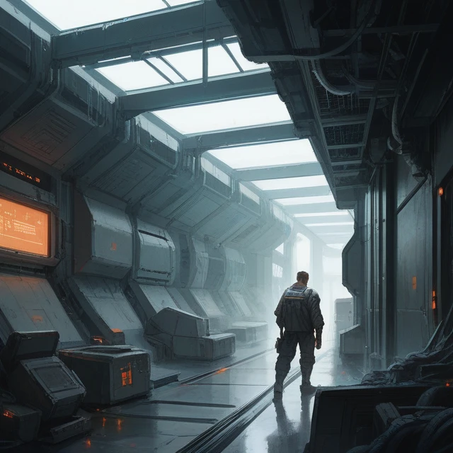 Futuristic metal capsule