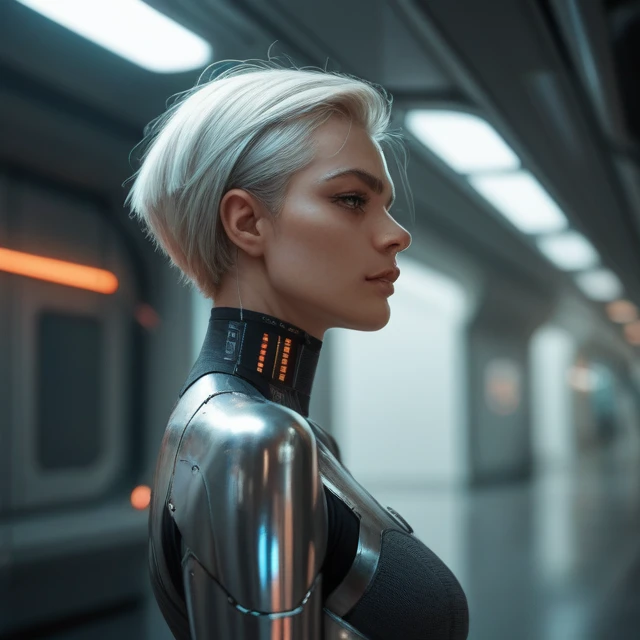 Futuristic metal capsule