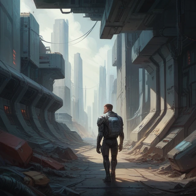 Futuristic metal capsule