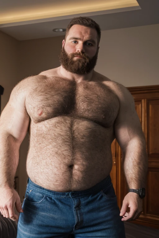 8K HDR Very Extremely Realistic Very Detailed High Quality 8K HDR Very Realistic 46 year old daddy rugged beefy big thick burly chubby bodybuilder muscle bears man, 8KHDR very realistic beared big daddy muscle bear, and 8KHDR very realistic detailed rugged burly man in shorts, 8KHDR very realistic hair, 8KHDR very realistic beards, 8KHDR very realistic thick chubby fat neck, 8KHDR very realistic neck lines, 8KHDR very realistic detailed neck, 8KHDR very realistic burly chest, 8KHDR very realistic detailed hairy burly chest and arms, 8KHDR very realistic detailed hairy burly chest and arms, 8KHDR very realistic burly muscle bear body, 8KHDR very realistic nipples, 8KHDR very realistic burly muscle bear body, 8KHDR very realistic face, 8KHDR very realistic detailed face, 8KHDR very realistic eyes, 8KHDR very realistic detailed eyes, 8KHDR very realistic pupils, 8KHDR very realistic detailed pupils, 8KHDR very realistic head, 8KHDR very realistic waist, 8KHDR very realistic facial features, 8KHDR very realistic burly arms, 8KHDR very realistic elbows, 8KHDR very realistic hands, 8KHDR very realistic pecs, 8KHDR very realistic belly, 8KHDR very realistic human man body, 8K HDR very realistic bellybutton, 8KHDR very realistic wrists, 8KHDR very realistic fingers, 8KHDR very realistic fingernails, 8KHDR very realistic shoulders, 8KHDR very realistic mouth, 8KHDR very realistic lips, 8KHDR very realistic mens clothing, 8KHDR very realistic detailed mens clothing. 8KHDR Very Realistic Hairy Bearded Burly Muscle bear Photoshoot, 8KHDR Very Realistic Ultra-detailed, 8KHDR very realistic detailed bedroom surroundings, 8KHDR very realistic surroundings lighting, No Deformities, An ultra-realistic photograph captured with a Sony α7 III camera, equipped with an 85mm lens in F 1.2 aperture, The cutting-edge Midjourney v5, ( best quality, highres, realistic:1.37), Super real detailed skin, Ultra-detailed, Photorealistic 1.4, hyper photorealism, 8K HDR Clear HDR Quality,
