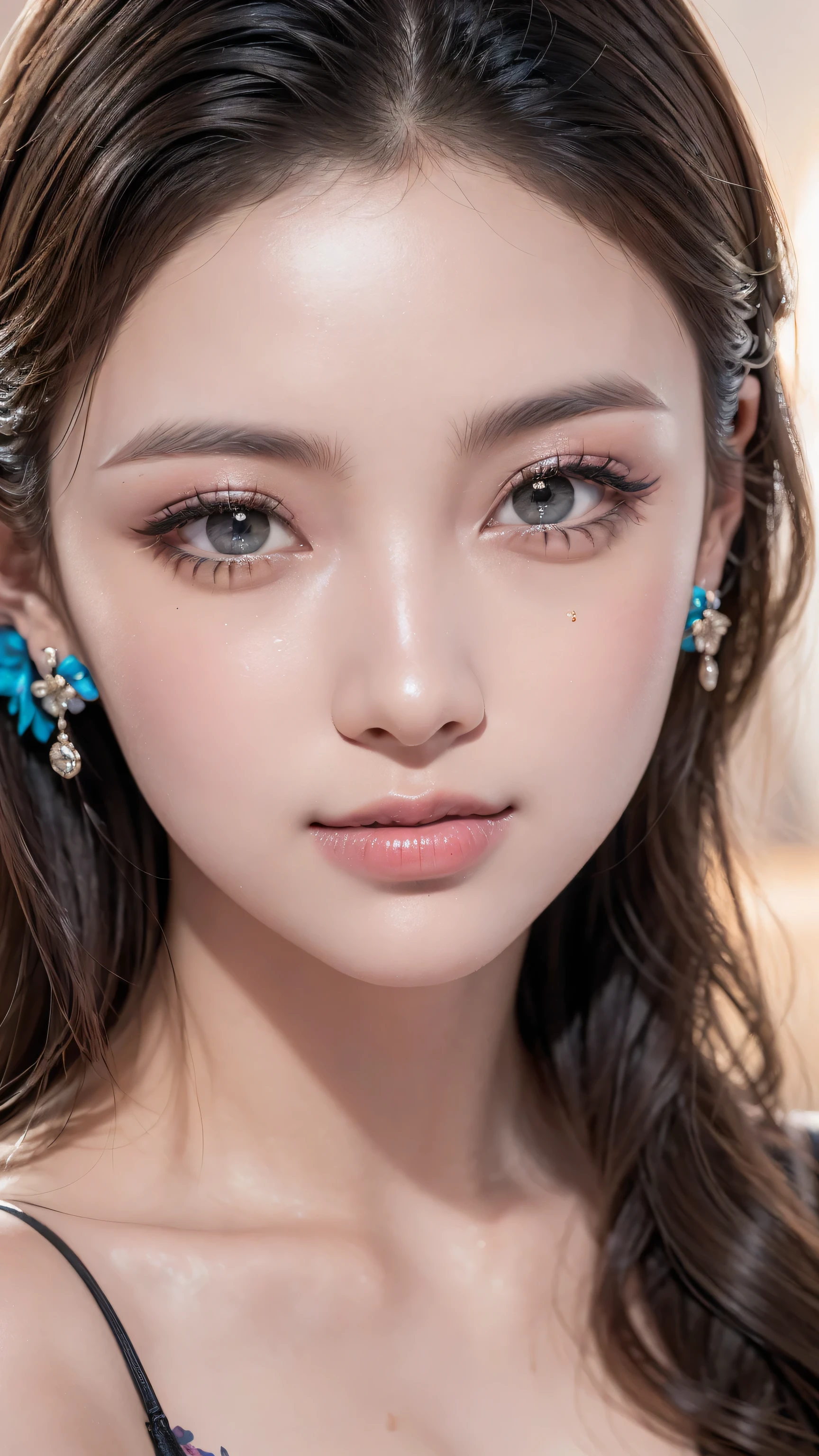 ((Make your subject look three-dimensional with the contrast of light and shadow)), (show 1 woman, 24 years old, famous actress, confidently walks on the red carpet, Film Awards Gala), looks at the viewer, (ultra-fine digital art)\, photorealistic Realism 16K Quality: [(eyes:vibrant)]: {((Hyper absurd details of realistic perfectly round [eyes:brown:1.4]) in hyper absurd quality and resolution)}, ((the most absurd quality perfect eyes:1.2)), ((natural super beautiful cute sharp-face)), (light pale complexion), ((clear no blur and sharp perfect round finely detailed pupils)), perfect Hands: [(Normal hands, five finger)], Face: [(Exquisite face)], Thin eyebrows, Carefully draw ((blue_eyelashes)), ((perfect round eyes:1.2)), (finely detailed pupils:1.2), (detailed symmetrical lips:1.2), BREAK, pink_lipstick:1.35), (perfect dark_eyeshadows:1.45), (long eyeliner), (super Detailed, beautiful little nose:1.2), ((Are happy,beautiful,Very detailed,sparkling eye,black eyelashes,emotional expression,Intense happy)), ((smiling, joyful face)), (perfect composition), Depth of field, cinematic light, Lens flare, dslr, best high quality soft lighting, sharp focus captured by Fujifilm XT3, f 5.6, in a dramatic lighting, dry skin, best high quality real texture skin, (A woman with velvety skin:1.3), (best high quality real texture hair), (blonde hair(wavy combed up, behind the ear:1.22), hyper detailed:1.25), (firm big full breasts), (slim muscled body), she is the embodiment of beauty and allure, ((Dressed in a breath taking, silk Dolce & Gabbana.Floral dress:1.3)), elegant fashion intricately detailed:1.28), floral couture, (clothes made of silk and flower:1.3), 3/5 long, ((closeup to her face:1.33))