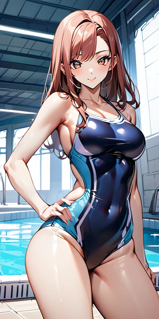 ((Highest quality、masterpiece:1.3))、Long legs、Sharp focus:1.2, Beautiful woman with perfect figure:1.4、(smile:1.2), double eyelid、30-year-old woman、Sexy pose、((((Shut your mouth.、One Woman、Swimwear)))),(((((One Woman,Poolside:1.5)))))、((Are standing, Cowboy Shot:1.5))High resolution, High-resolution model, Ultra high definition