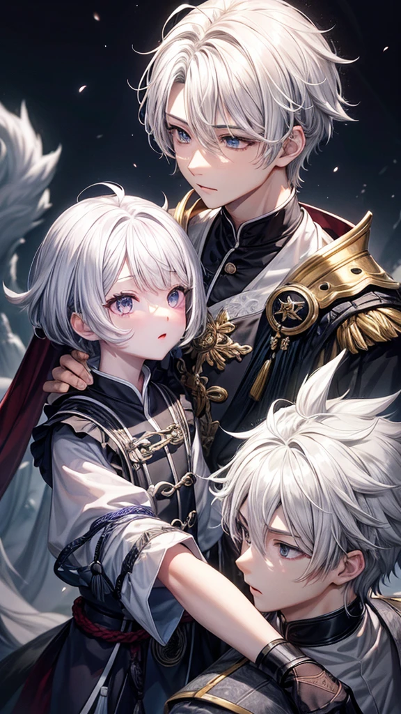 Moonlit Night 狼male Gray Hair White eyes juvenile male性 male boy shortcut