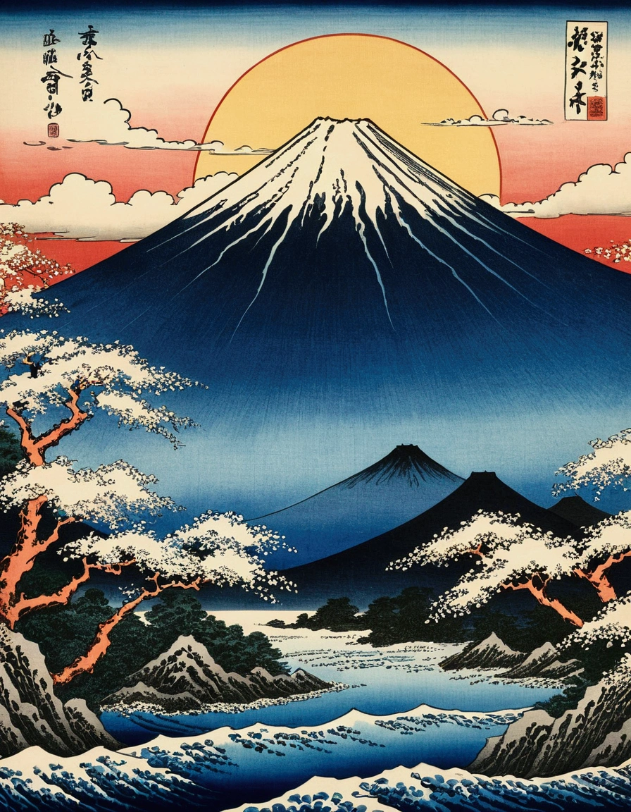 Ukiyo-e　Katsushika Hokusai　big　Fuji Mountain
