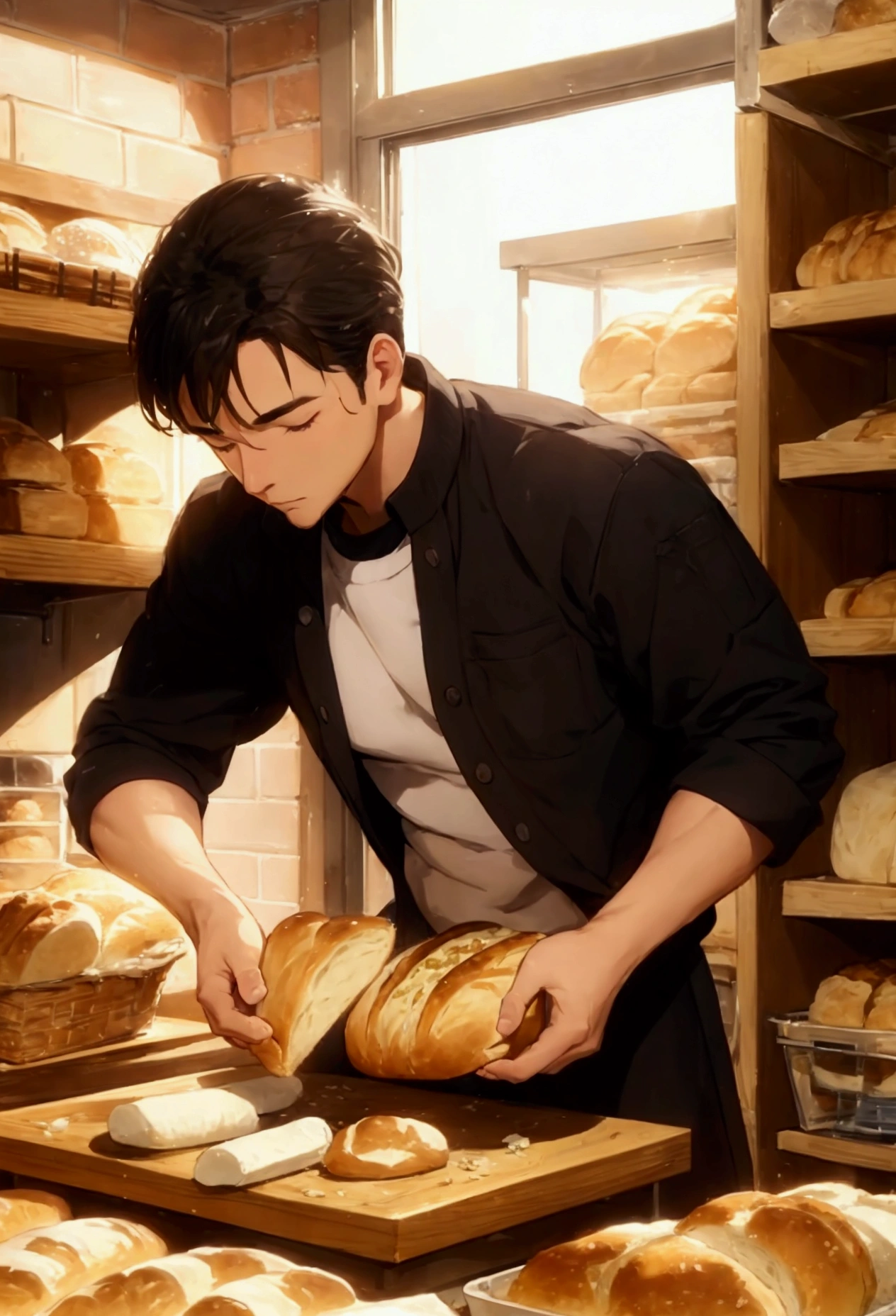 Man making bread