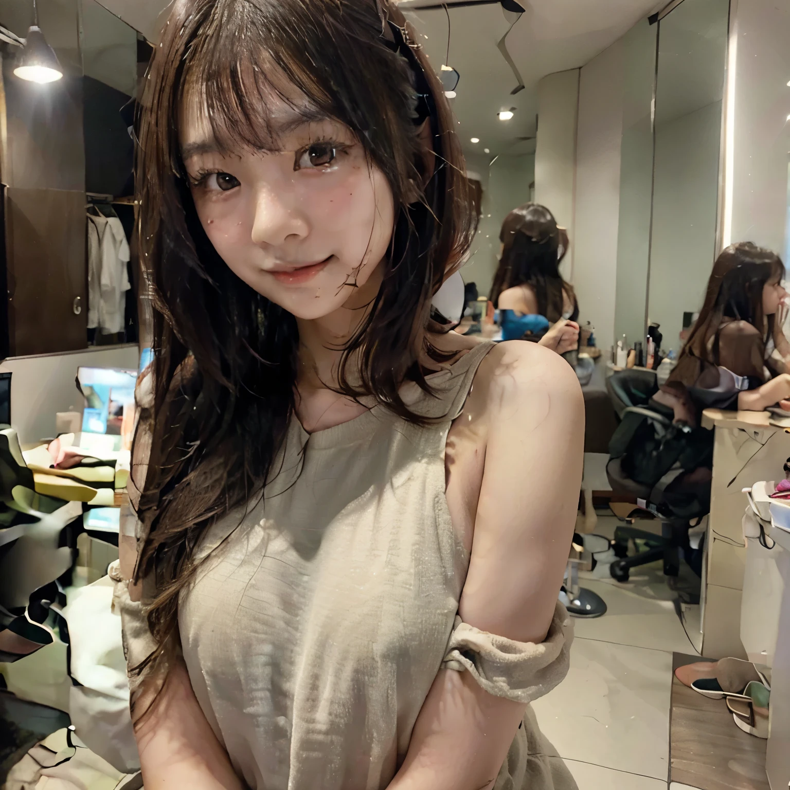 Create a realistic asian girl image in selca for upload instagram profile