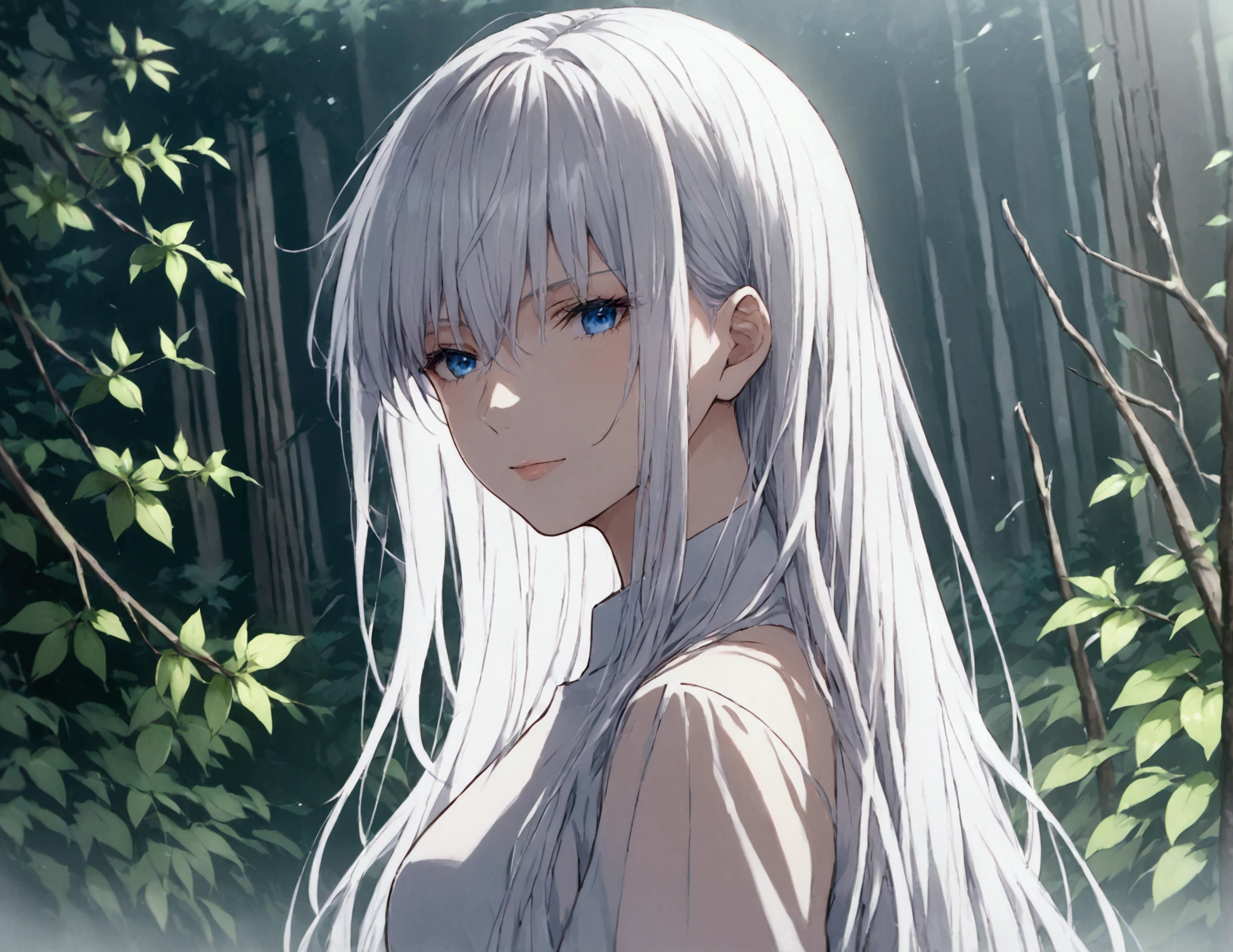 anime girl with long white hair standing in front of a white background with blue, white-haired, jormungand anime, long white hair and bangs, girl with white hair, white haired, white haired lady, anime wallaper, with long white hair, gray haired, flowing white hair, silver hair girl, beautiful anime portrait, anime visual of a young woman, anime illustration, perfect white haired girl, clean detailed anime art, white-hair pretty face, anime artstyle, beautiful anime art style, ”beautiful anime woman
