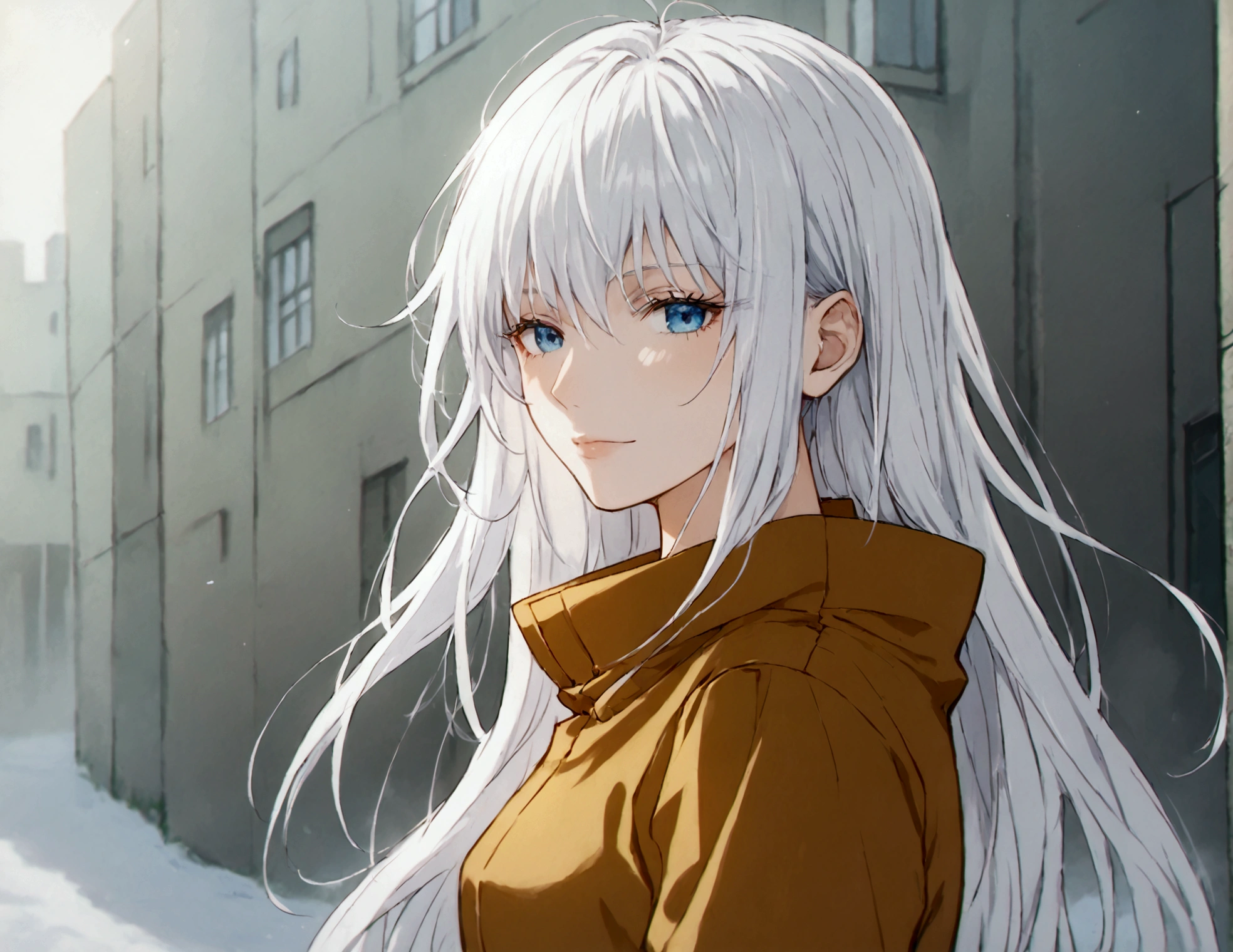 anime girl with long white hair standing in front of a white background with blue, white-haired, jormungand anime, long white hair and bangs, girl with white hair, white haired, white haired lady, anime wallaper, with long white hair, gray haired, flowing white hair, silver hair girl, beautiful anime portrait, anime visual of a young woman, anime illustration, perfect white haired girl, clean detailed anime art, white-hair pretty face, anime artstyle, beautiful anime art style, ”beautiful anime woman
